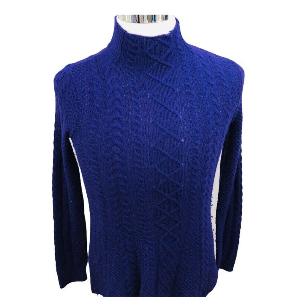 LRL Ralph Lauren Sweater Womens XS Pullover Purple Ribbed Cable Knit Wool Blend